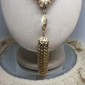 Vintage Gold Multistrand Tassle Necklace
